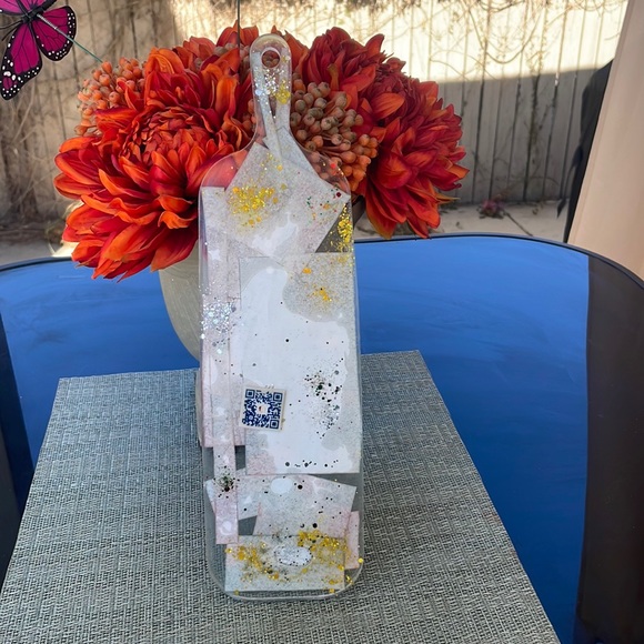 XMAS Festive Handmade Holiday Round Cheese Plate Serving Tray - Picture 5 of 13